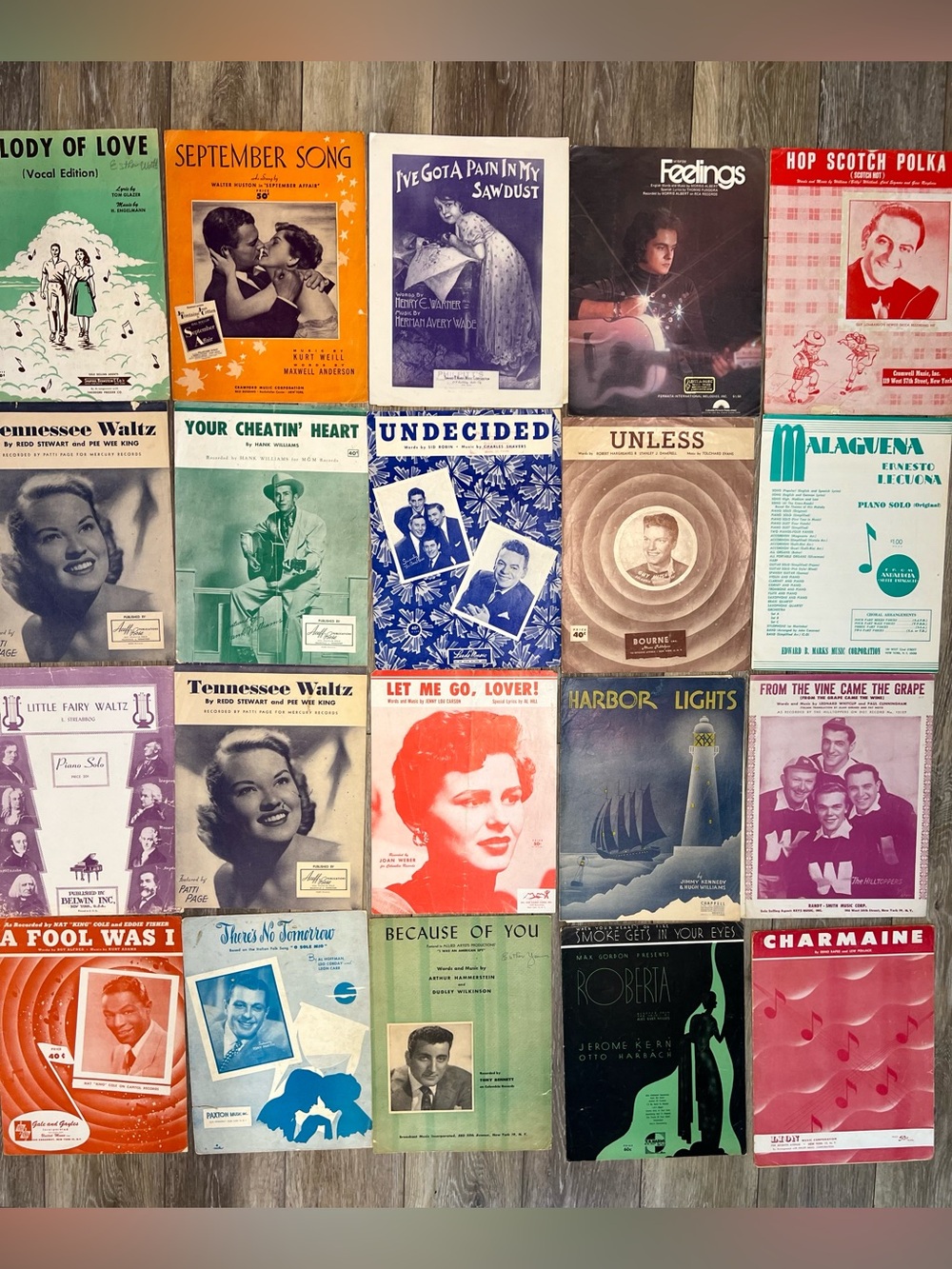 Vintage 20 Music Sheets for Piano